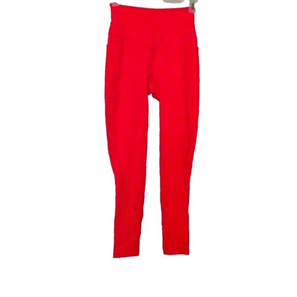 SHEFIT High Compression Leggings Aloud Red Orange Jacquard Women's size Small - Picture 1 of 8